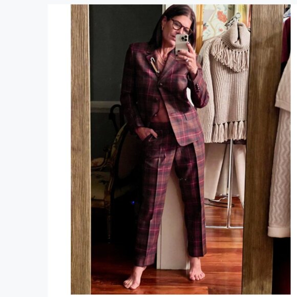 Lafayette 148 Academy plaid blazer and pants suit set trousers 14 - Picture 1 of 14